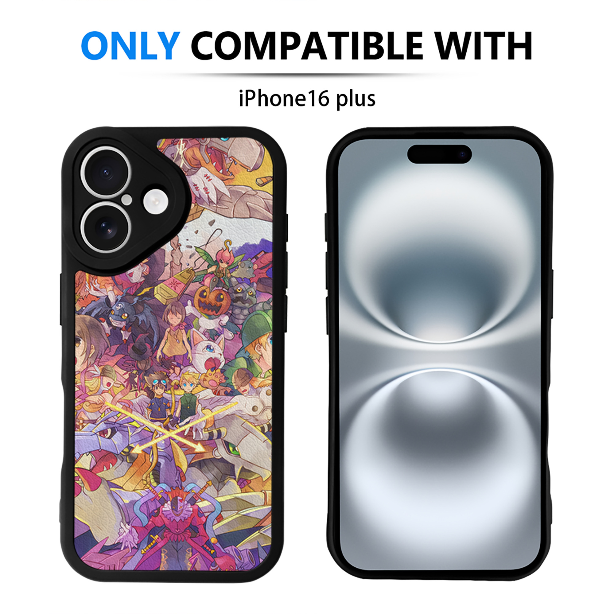 （画像用） Digimon デジタルモンスター/デジモン 【iPhone 16シリーズ対応】シリコンスマホケース（レザー調） 材質：シリコン